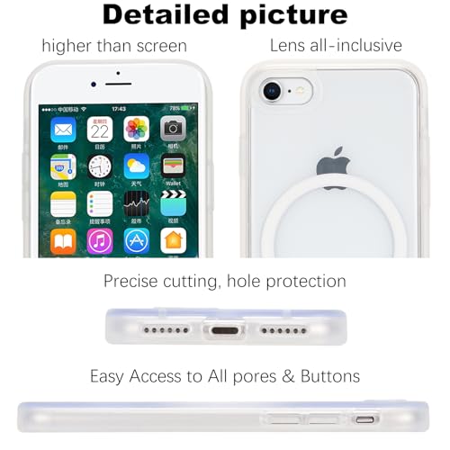 Magnetic for iPhone SE 2020/2nd/2022/3rd & iPhone 7/8 Case, Military Grade Drop Protection, Slim Shockproof Phone Cover, Compatible with Mag-Safe,