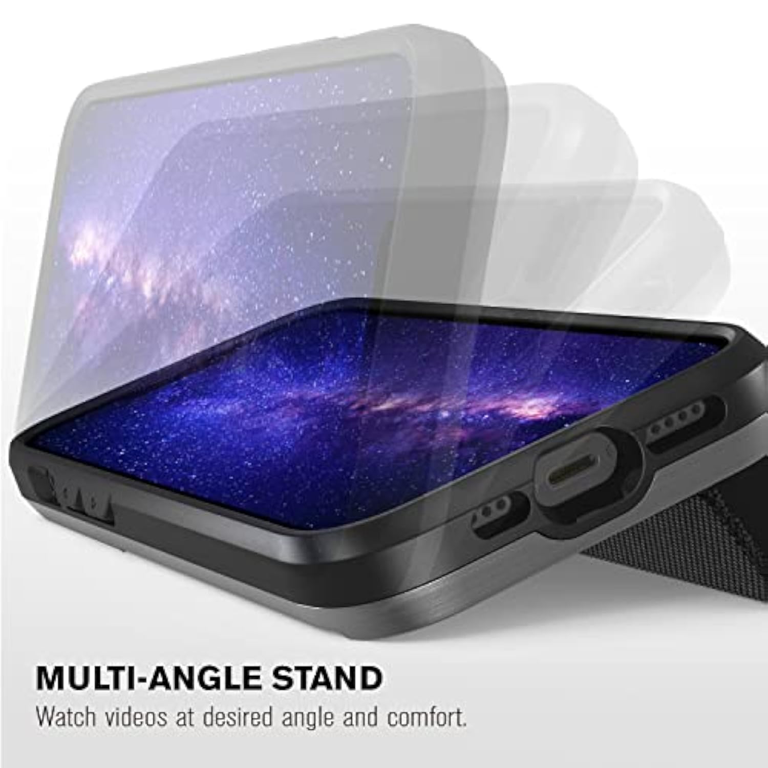 VENA vCommute Wallet Case Compatible with Apple iPhone 14 Pro (6.1"-inch), (Military Grade Drop Protection) Flip Leather Cover Card Slot Holder with Kickstand - Black Slate