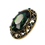 10 Pcs Whole Oval Cut Green Rhinestone Vintage Copper Hollow Metal Sha