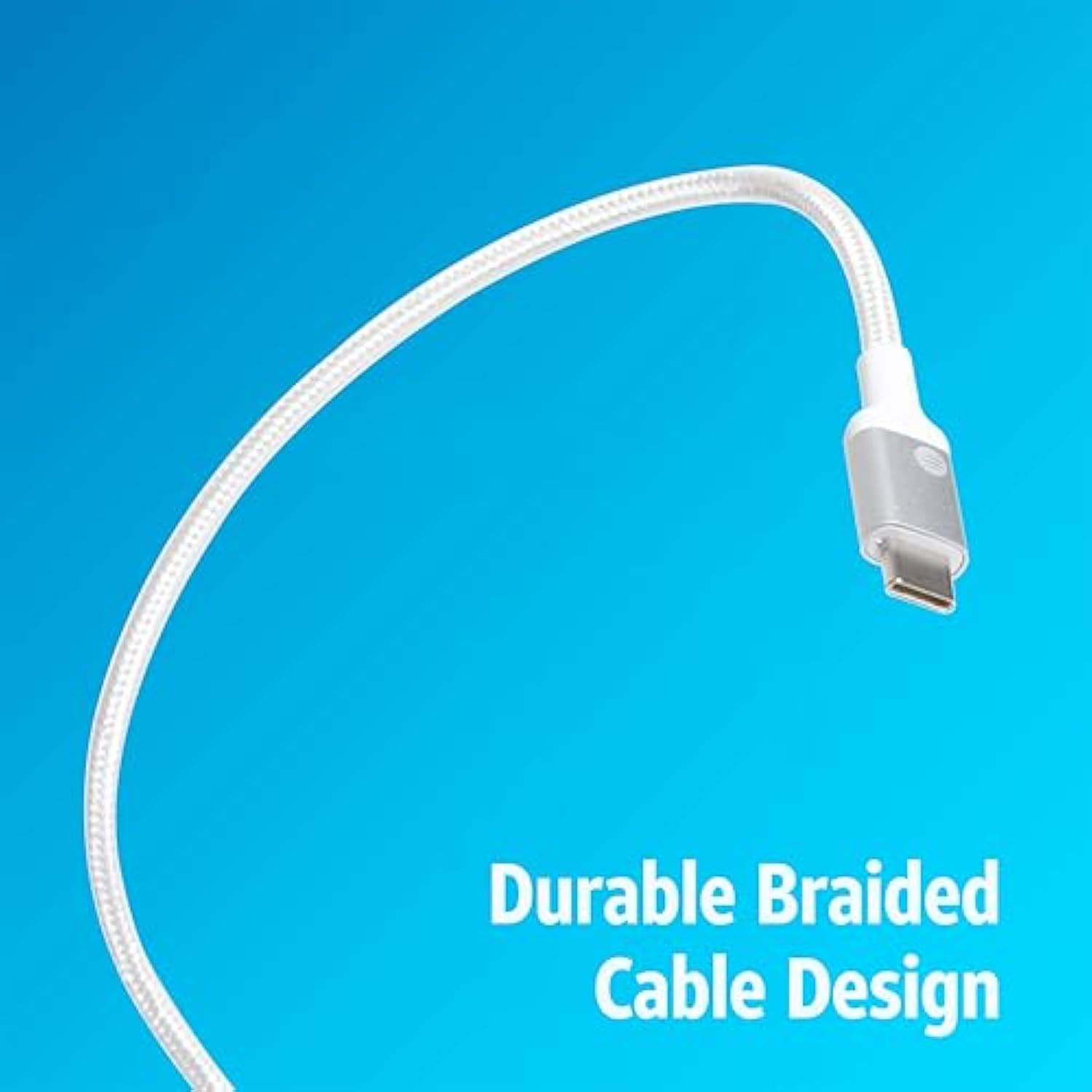 AT&T Apple Watch V3 Flip Fast Charger, USB Type C for iWatch (6 Ft - Braided, Silver)