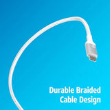 AT&T Apple Watch V3 Flip Fast Charger, USB Type C for iWatch (6 Ft - Braided, Silver)