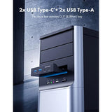 3.5 Inch Front Panel Hub, 4 Ports Internal Metal Usb Hub, 2 Usb-C 10Gbps And 2
