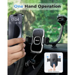 Solid Car Truck Phone Mount Holder With 14-Inch Gooseneck Long Arm, Windshield Window Mobile Holders W/Industrial-Strength Suction Cup, Anti-Shake Stabilizer Compatible All Cell Phones Iphone