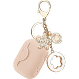 Airpods Pro 2 Case with Cute Bling Keychain, Secure Lock Case for Women Girls - Milk Tea