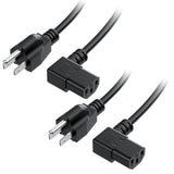 Cable Matters 2-Pack 16 AWG Right Angle Power Cord - 6ft, 90 Degree AC Power Cord Replacement, NEMA 5-15P to Angled IEC C13, Black
