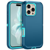 For Iphone 16 Pro Case Heavy Duty Protective Shockproof Dropproof 3-Layer Full Body Protection [Without Screen Protector] Tough Rugged Cover For Iphone 16 Pro 6.3",Turquoise