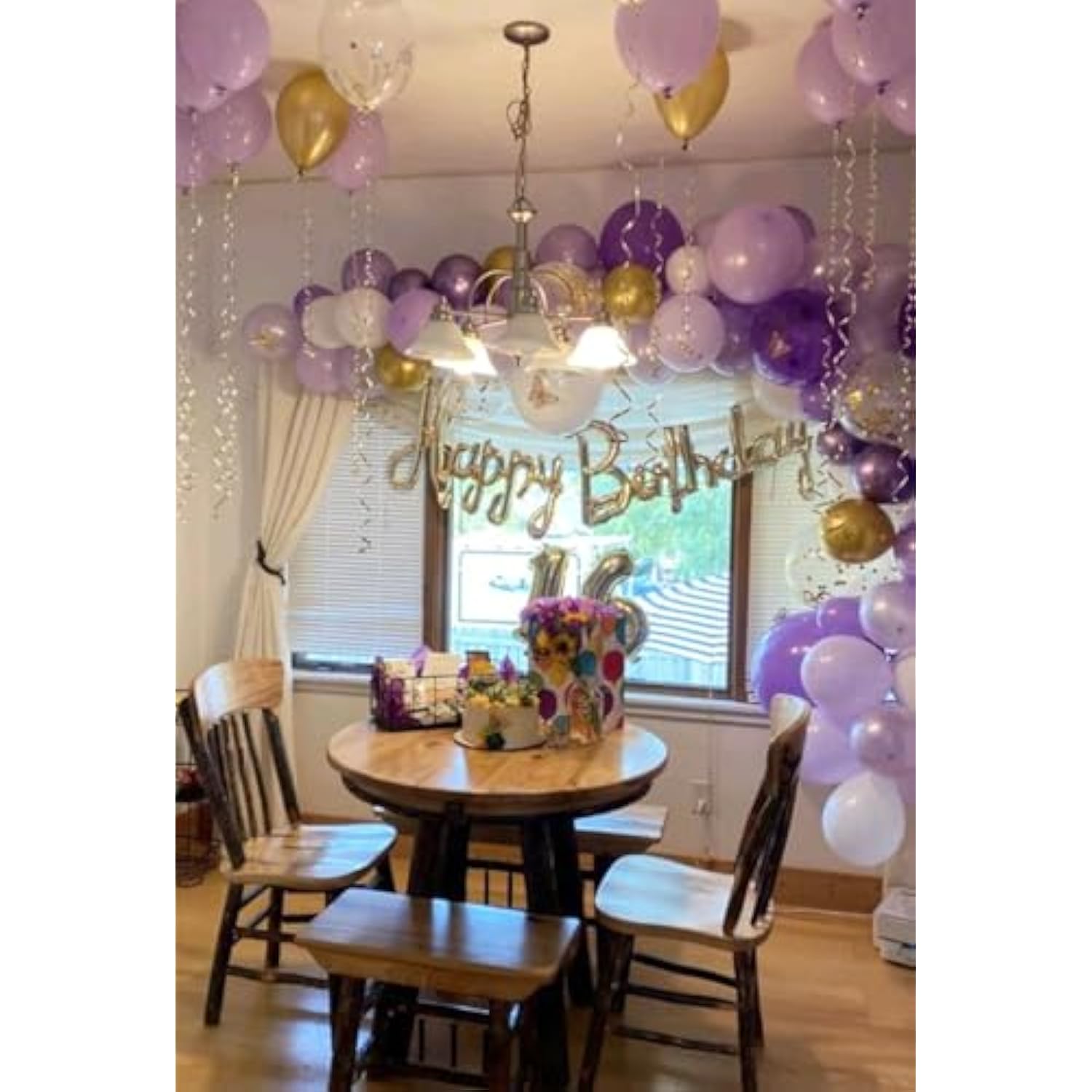 Purple And Gold Balloons, 50Pcs 12 Inch Purple Gold White Balloons Metallic Purple Balloons Pastal Purple White Balloons For Purple Birthday Decorations Shower Princess Theme Party Decorations