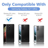 Samsung Galaxy S21 Ultra 6.8" Camera Protection Case with Hard PC Back & Soft Bumper, Protective & Slim Fit, Black