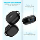 [3 In 1] For Jbl Live Pro 2 Case Cover With Cleaner Kit, Logo Visible Design Scratch Resistant Shockproof Silicone Protective Cover For Jbl Live Pro 2 Earbuds With Carabiner-Black