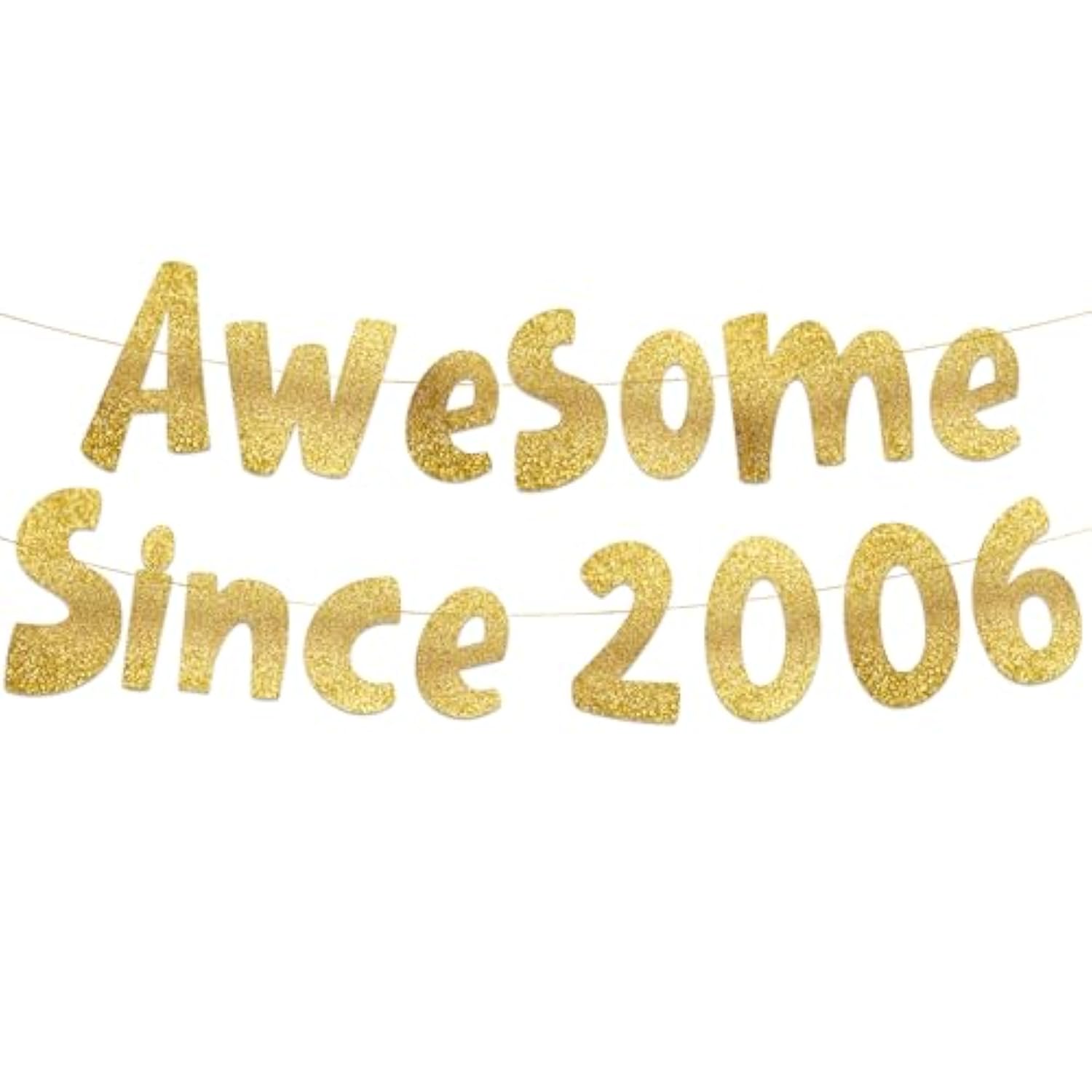 Awesome Since 2006 Gold Glitter Banner - 19Th Birthday And Anniversary Party Decorations