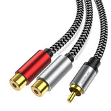 Rca Splitter - Nylon Braided Rca Splitter 1 Male To 2 Female, Rca Y Splitter C