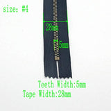 4# Black Brass Zipper 5 Inch Jeans Zippers 12.7 Cm Close End Metal Zip