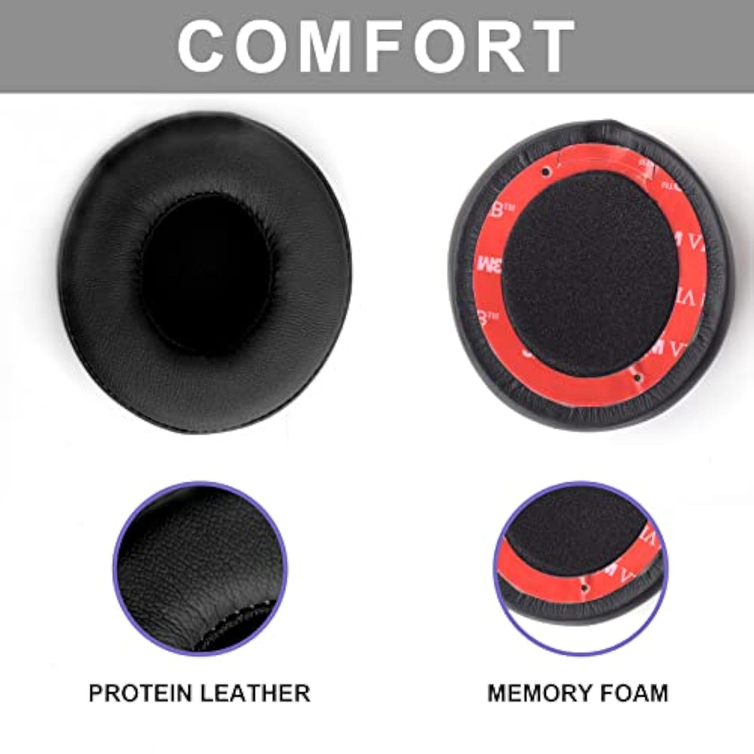 Solo2.0 Professional Soft Ear Pads Cushions Replacement Earpads Compatible With Beats Solo 2 Solo2.0 Wired On-Ear Headphones(Black)