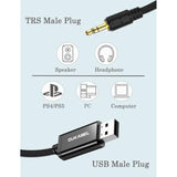 Usb To 3.5Mm Aux Cable, Usb To 3.5Mm Jack Cord For Pc Ps4 Ps5 Usb2.0 To 1/8’’