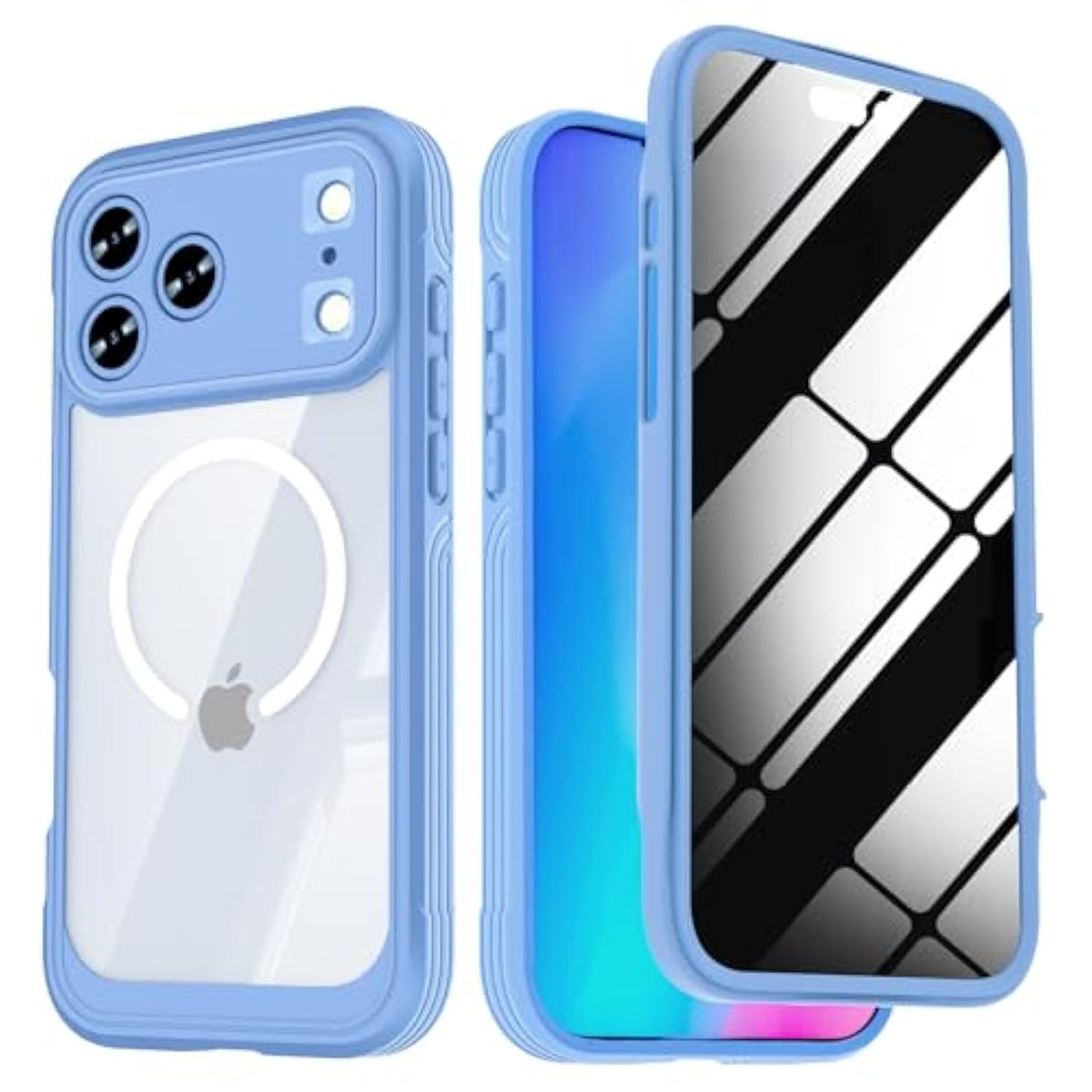 For Iphone 17 Pro Max Magnetic Case With Built-In Privacy Screen Protector,Compatible With Magsafe,360° Full Body Shockproof Anti-Spy Phone Cases Cover For Iphone 17 Promax,Blue