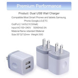 Usb Wall Charger, Charging Adapter 3Pack 2.1A Dual Port Usb Wall Charging Plug Block Head Box Travel Charger Cube Compatible Iphone 16 15 14 13 12 11 Pro Max Xs Xr 8 Plus,Pad,Pod,Samsung,Android Phone