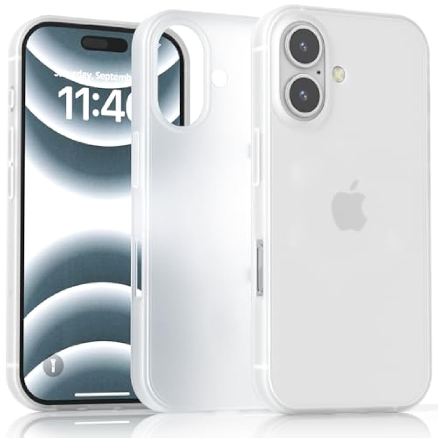 For Iphone 16 Case Clear, Sturdy Matte Frosted Translucent Minimalist Phone Case With Slick Substantial Protective Plastic Cover For Iphone 16- Frosted Clear