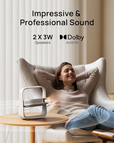 Elfin Flip Plus Portable Projector, Google TV with Licensed Netflix, 500 ISO Lumens, 1080P Resolution Home Projector, Build-in Adjustable Stand,