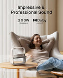 Elfin Flip Plus Portable Projector, Google TV with Licensed Netflix, 500 ISO Lumens, 1080P Resolution Home Projector, Build-in Adjustable Stand,