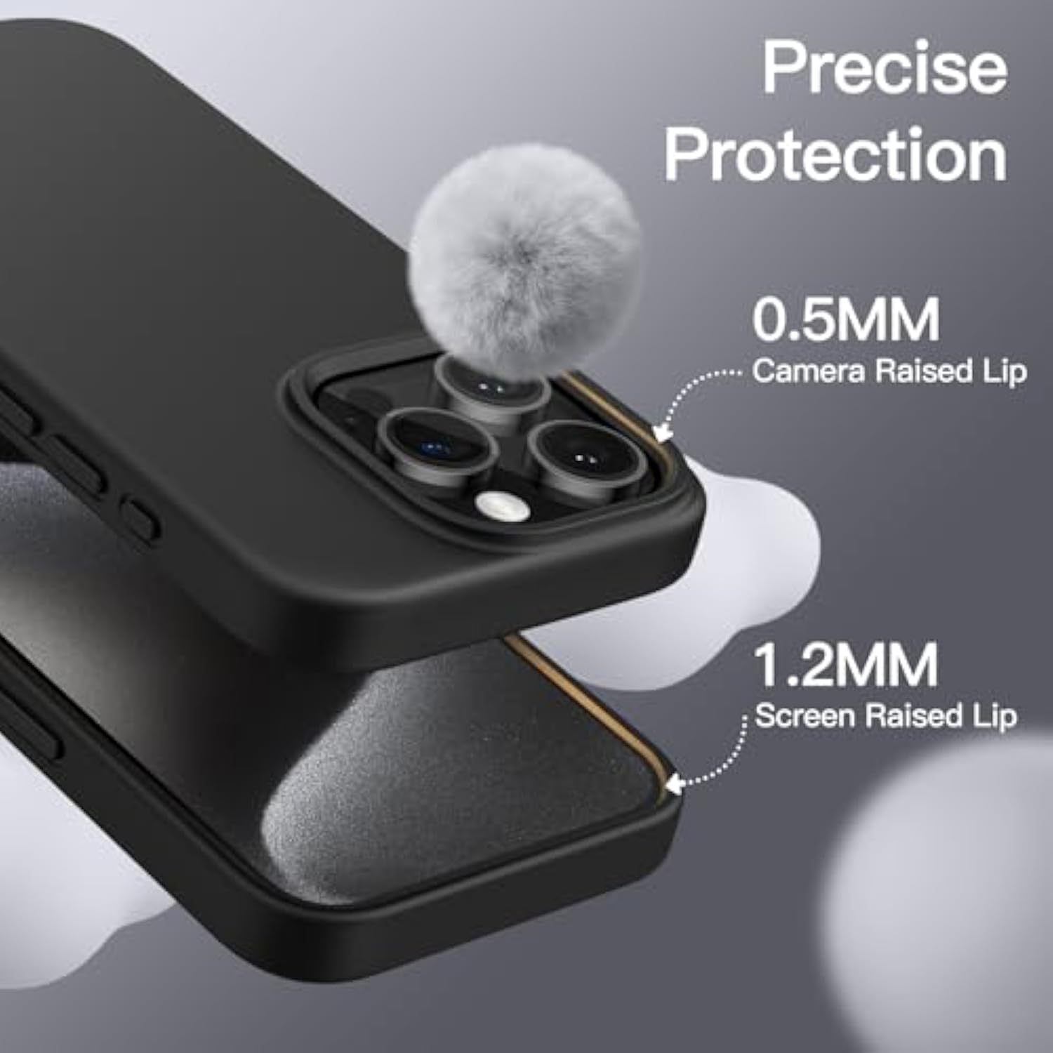 JETech Silicone Case for iPhone 15 Pro Max 6.7-Inch, Silky-Soft Touch Full-Body Protective Phone Case, Shockproof Cover (Black)