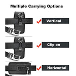 Phone Holster For Samsung Galaxy S25 Ultra S24 Plus S23 S22 S21 Fe S20 Note 20 A35 A16 A23 A15 A51 A71, Moto G Stylus 5G Nylon Cell Phone Belt Clip Holster Carrying Pouch W Card Holder,Black