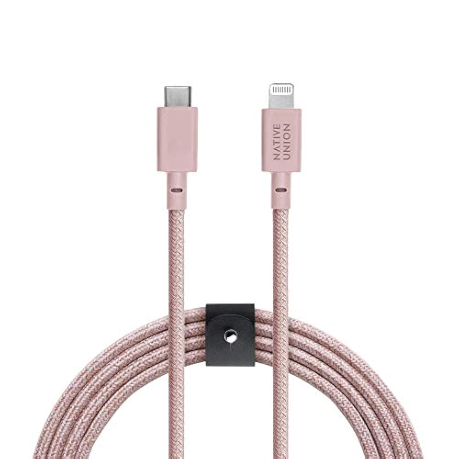 Native Union Belt Cable USB-C to Lightning - 10ft Ultra-Strong Reinforced Cable [MFi Certified] for iPhone 14, Phone 14 Plus, iPhone 14 Pro, iPhone 14 Pro Max, iPhone 13 and Earlier (Rose)