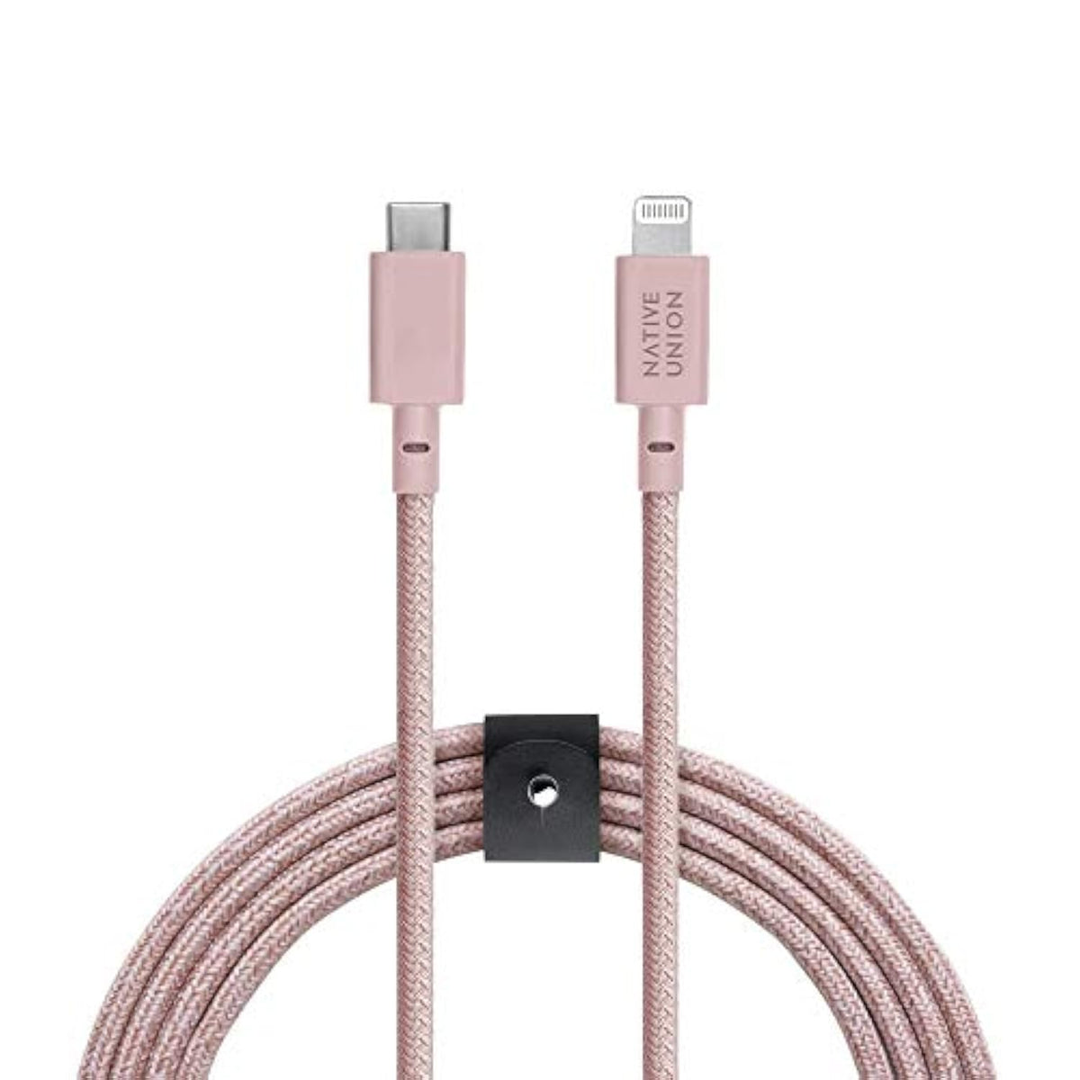 Native Union Belt Cable USB-C to Lightning - 10ft Ultra-Strong Reinforced Cable [MFi Certified] for iPhone 14, Phone 14 Plus, iPhone 14 Pro, iPhone 14 Pro Max, iPhone 13 and Earlier (Rose)