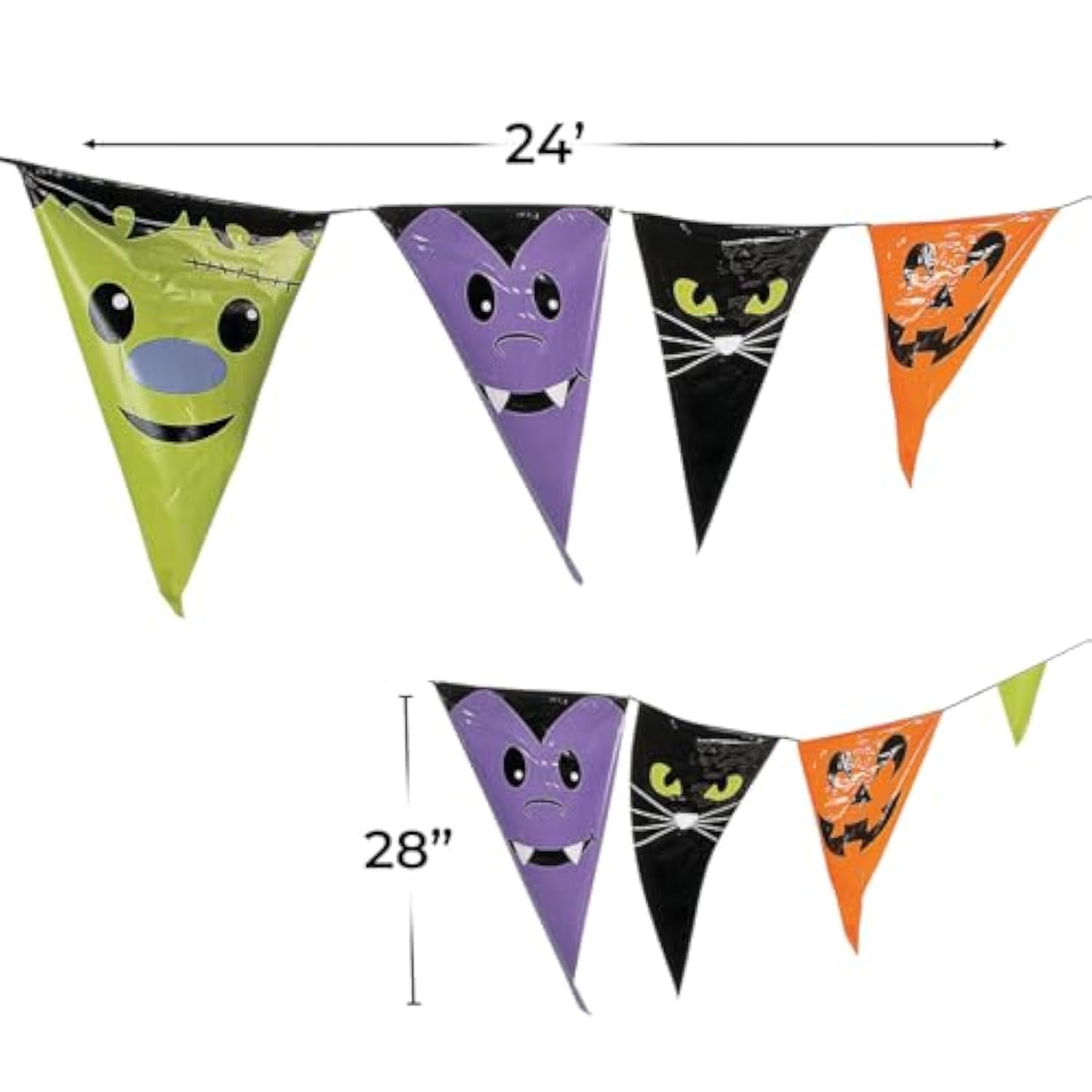 Halloween Character Pennant Banner 24Ft Hanging Decoration for Halloween Party Decor