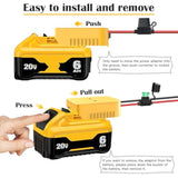 2 Packs Power Wheels Adapter For Dewalt 20V Battery Adapter Power Wheels Battery Converter Kit With Fuse & Switch & Wire Terminals, 12Awg Wire, For Diy Rc Toys And Ride On Truck