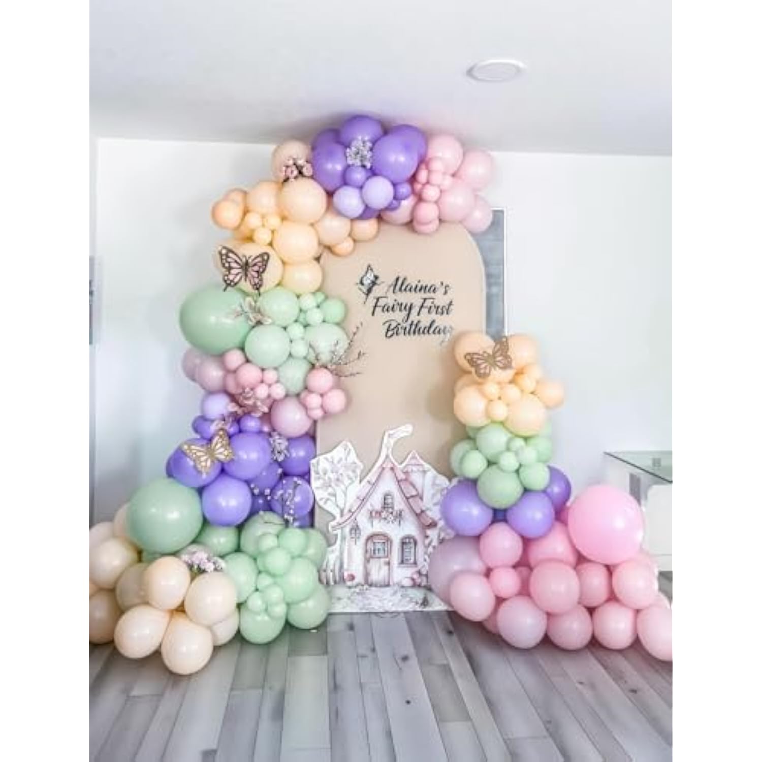 Fairy Balloon Arch Kit – 159Pcs Pastel Pink Purple Dusty Blue Green Orange And Gold Balloons, For Fairtale Birthday, Baby Shower, Spring Garden Tea Party, Wonderland Party Decor