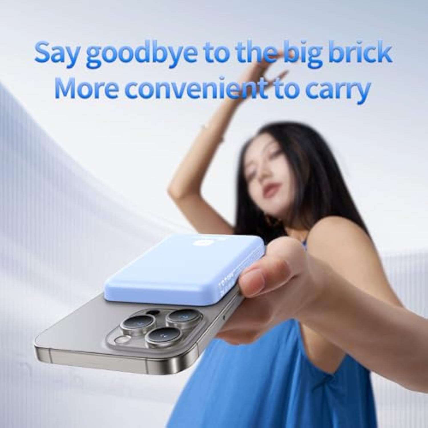 Portable Wireless Charger /5000Mah Power Bank/Ultra-Thin Charger For Iphone/Fast Charging Portable Phone Charger For Travel, Outdoor & Daily Use?Blue