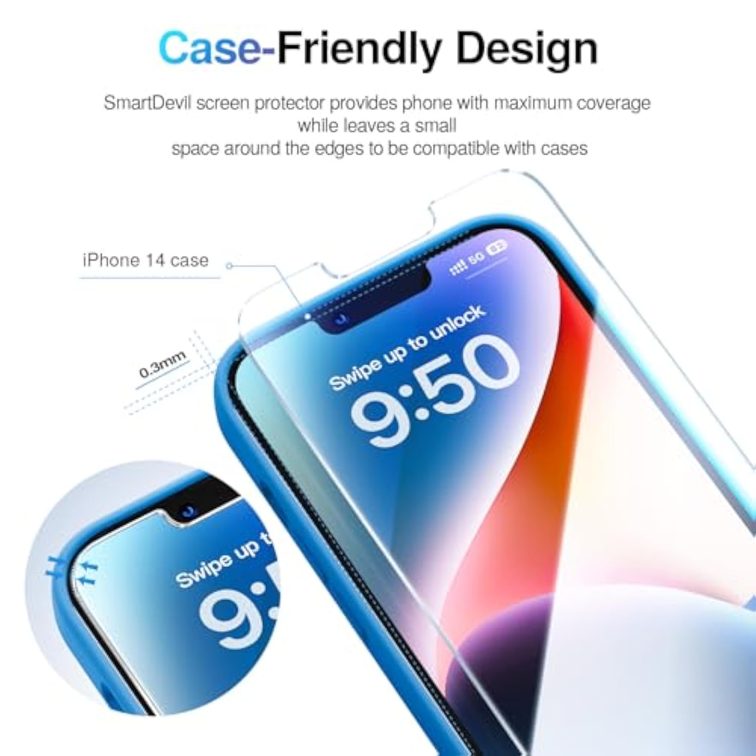 2 Pack Screen Protector For Iphone 13 / Iphone 13 Pro/Iphone 14 (6.1 Inch), Tempered Glass Hd Clear Film, Easy Installation, Dust-Free & Bubble-Free