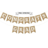 Pre-Strung Congrats Grad Banner - No Diy - Gold Glitter Graduation Party Banner - Pre-Strung Garland On 6 Ft Strand - Gold Grad Congrats Class Of 2025 Party Decorations & Decor. Did We Mention No Diy