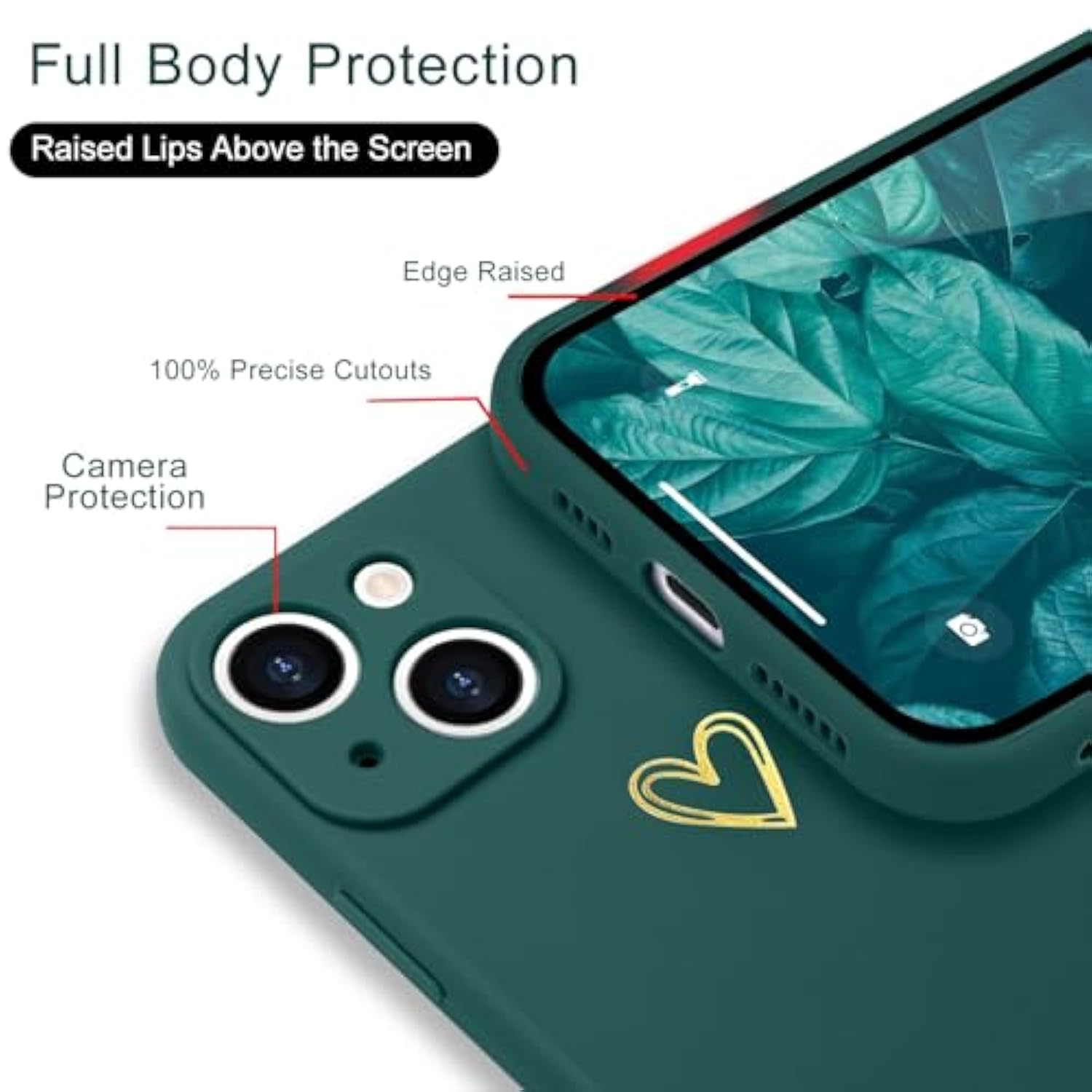 For 14 Case Cute Slim Shockproof Phone Case With Wireless Charging Support And Protection, Green