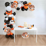 50 Pack 12 Inch Black Orange White Confetti Balloons Halloween Party Decorations