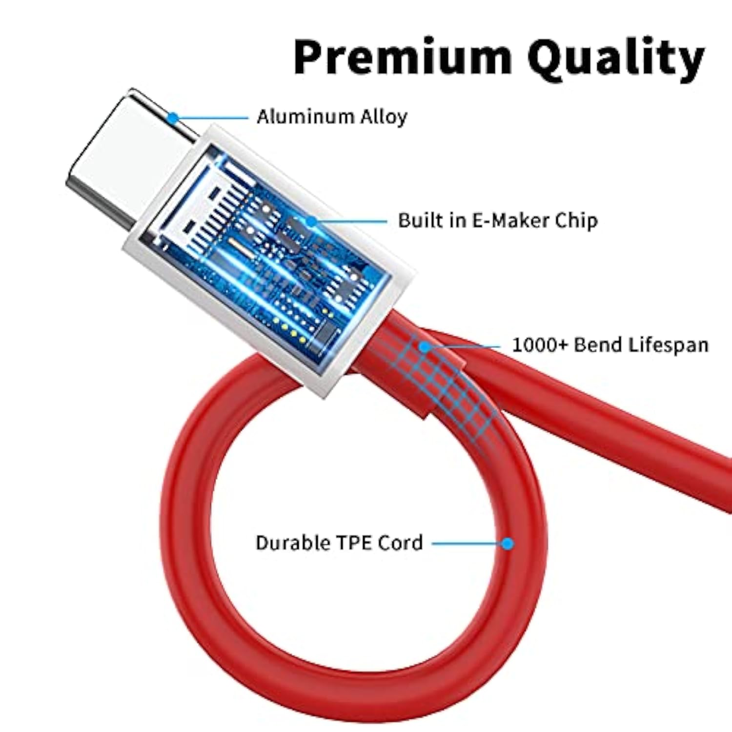 For Supervooc Usb-C To Usb-C Cable For Oneplus 10T 6.6Ft, 2-Pack Type C Warp Charge Dash Charger Cable 65W Super Fast Pd Charging Cord For Oneplus 9 Pro 8T 8 Pro 7T Ipad Pro Macbook Pro Air