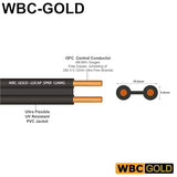 10 Foot WBC-GOLD-LOCAP-SPKR-12 AWG - Low-Capacitance - Low-Inductance - High Purity OFC - Audiophile HiFi Speaker Cable Pair with Eminence Gold