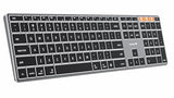 Backlit Wireless Keyboard For Mac, K110-A Aluminum Full Size Ultra Slim Bluetooth Keyboard For Ipad, Multi-Device, Low Profile, Rechargeable, For Macbook Pro/Air, Imac, Mac Mini, Space Gray