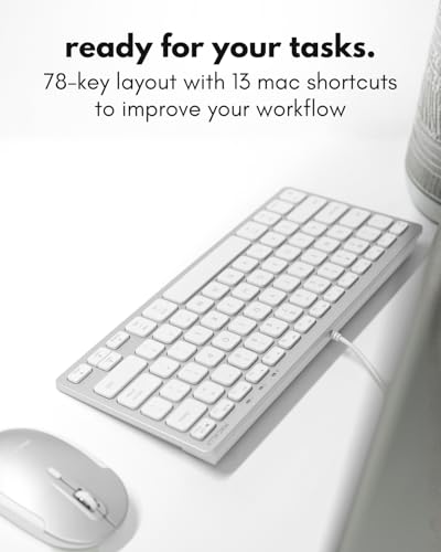 Usb C Keyboard For Mac, Slim Wired Keyboard For Macbook, Imac Compatible Keyboard, Plug & Play For Mac Mini, Ipad, Windows & Chromebook With Usb-C Port Space Grey