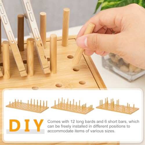 Bamboo Charging Station Organizer: 2 Layer Charger Holder with Drawer for Office Home - Electronic Docking Stand for Multiple Devices, Tablets, Phones