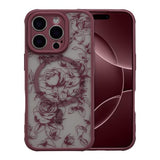 Magnetic Case for iPhone 15 Pro Max, Floral Flower Cute Aesthetic Case [Compatible with Magsafe] for Women Girls Rose Pattern Slim TPU Bumper