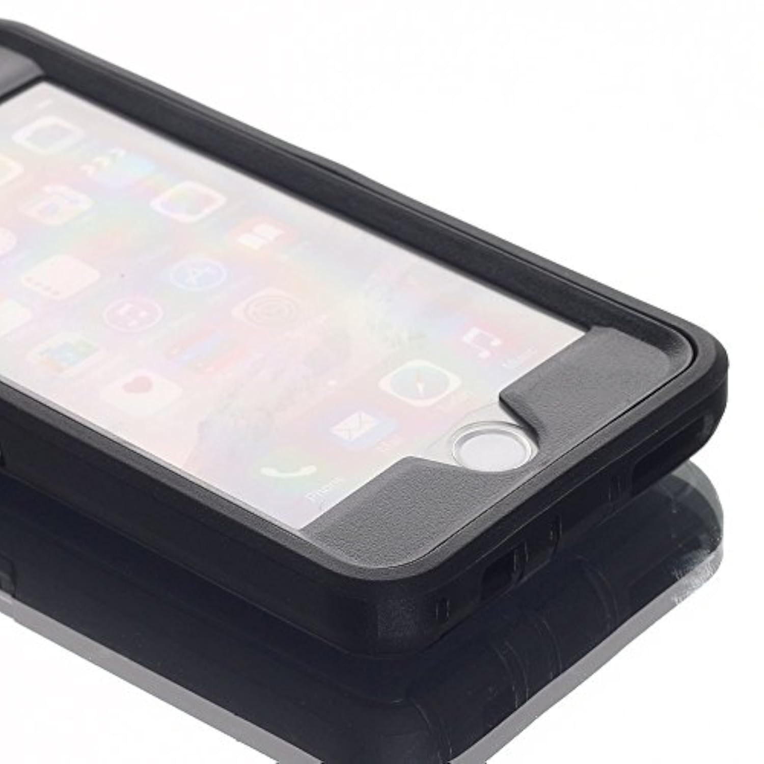 Heavy Duty iPhone 6 and 6S Case with Built-in Screen Protector, 3 in 1 Rugged Shorkproof Cover for Apple iPhone 6/6S (Black)