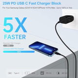 25W Samsung Super Fast Type C Charger Block For Samsung Galaxy A17 A16 5G/A56/A14/A54/S25 Ultra/A23/S24Fe/A15/A35/A25/S23 Plus/A13/Z Fold7,Pixel 10 Pro Xl 9A 8 7,10Ft Android Phone Fast Charging Cable