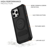 Rokform Rugged Case Compatible with iPhone 16 Pro Max, Magnetic Cover (Black)