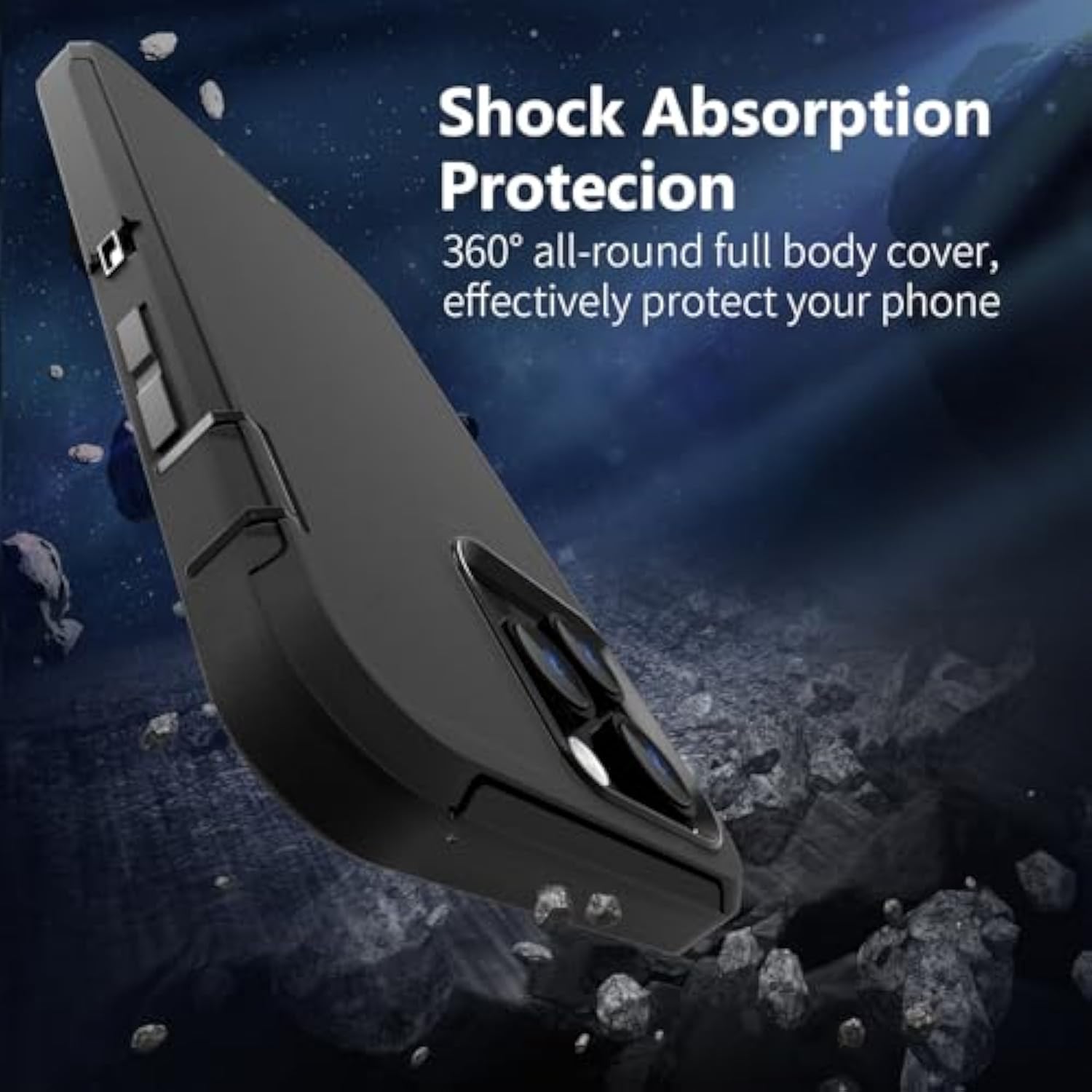 For Iphone 13 Pro Max Case And 12 Pro Max Case, Full Body Protection Heavy Duty Shockproof Military Grade 3 In 1 Silicone Rubber With Hard Pc Rugged Durable Phone Cover 6.7 Inch (Black)