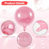 20Pcs 18 Inch Round Foil Balloon, Retro Light Pink Cream White Round Shaped Balloons, Giant Round Aluminum Balloon For Birthday Party Wedding Baby Shower Bachelorette Celebration Anniversary Decor