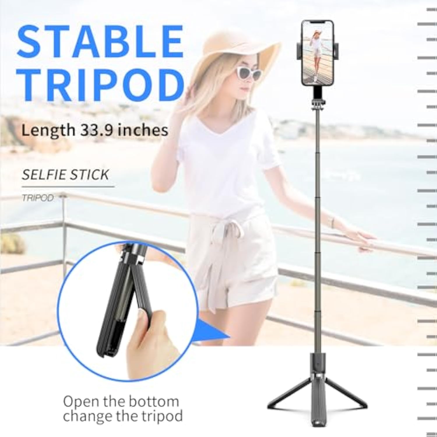 Gimbal Stabilizer For Smartphone ?With Retractable Selfie Stick And Tripod?1-Axis Multifunction Remote 360°Automatic Rotation? Auto Balance For Iphone/Android