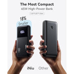 Power Bank, 20000Mah 65W Compact Usb C Laptop Portable Charger, Pd Qc Fast Charging 3-Output Battery Pack, Travel Charger For Laptop Macbook Ipad Tablet Steam Deck Iphone 16 15 Samsung S22