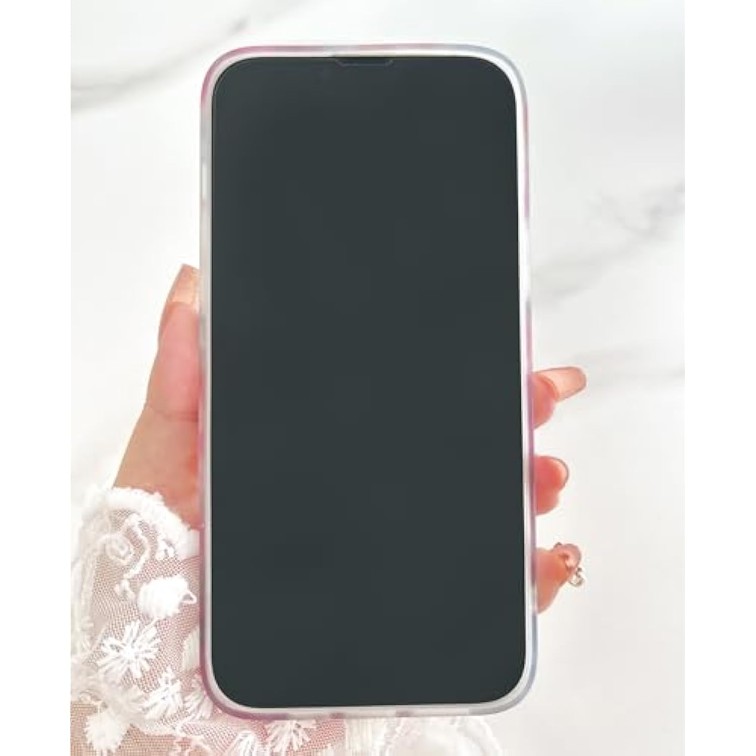 For Iphone 15 Pro Case 6.1",Cute Clear Flowers Design For Girls Women Shell Pattern Soft Lightweight Slim Fit Tpu Shockproof Phone Cover For Iphone 15 Pro, Pink Garden Floral