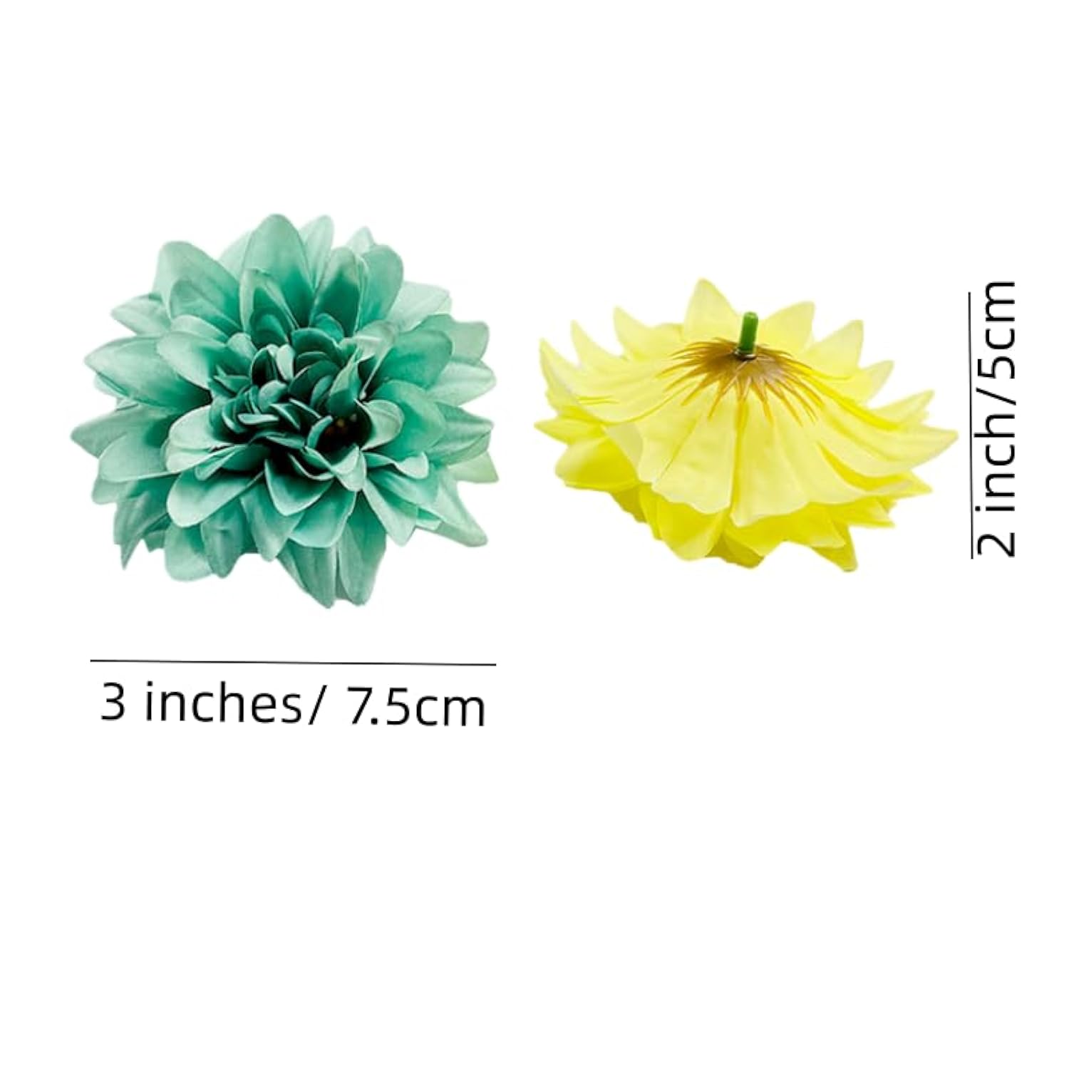 20 Pcs Dahlias Artificial Flowers Heads,Faux Dahlias Silk Flowers For Crafts With Clips,Tropical Faux Flower Cake Decorations Wreath Making Supplies For Wedding Party Birthday Gift Décor (Multicolour)